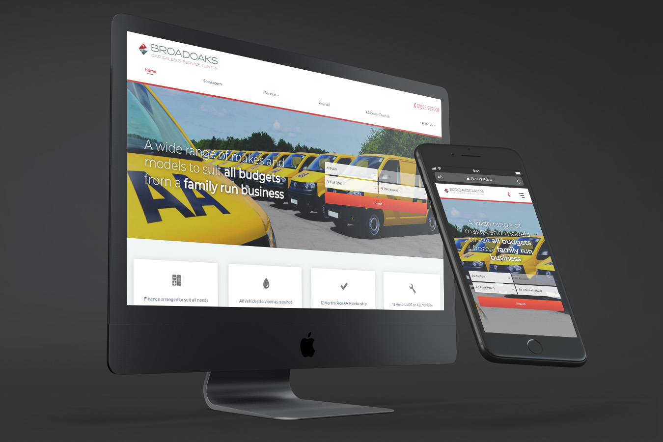 The Broadoaks Car Sales website built by Nexus Point