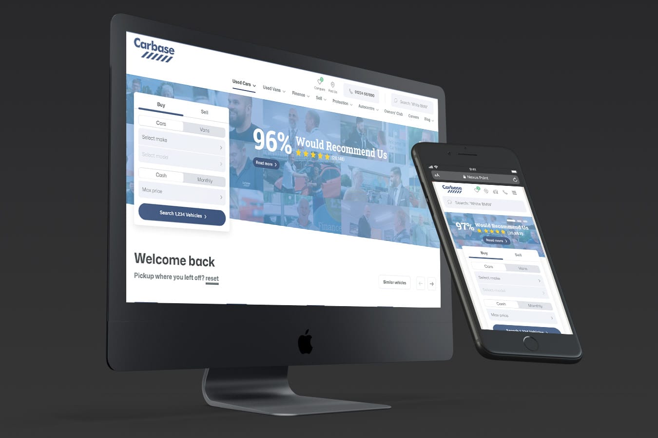 The Carbase website built by Nexus Point
