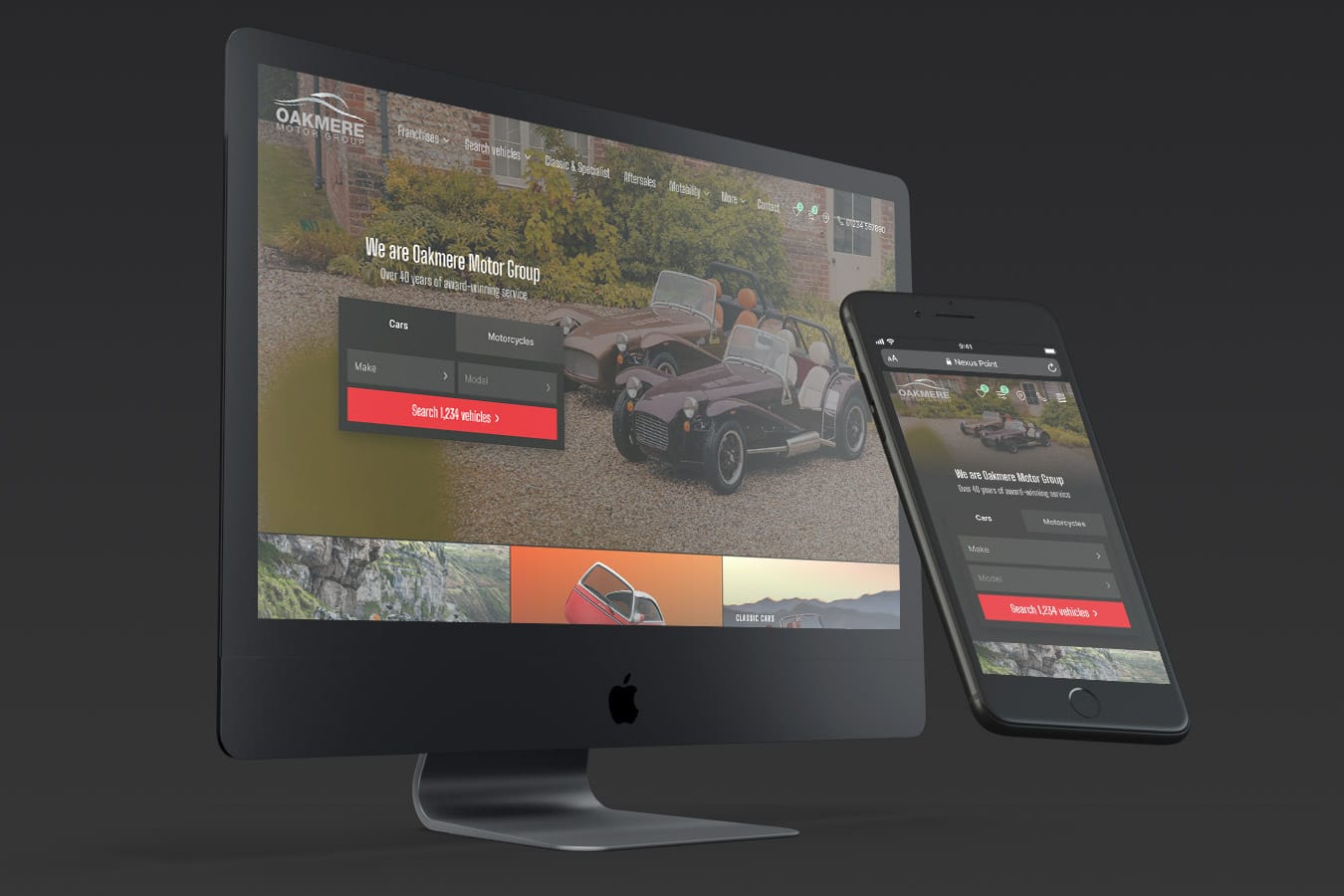 The Oakmere Motor Group website built by Nexus Point