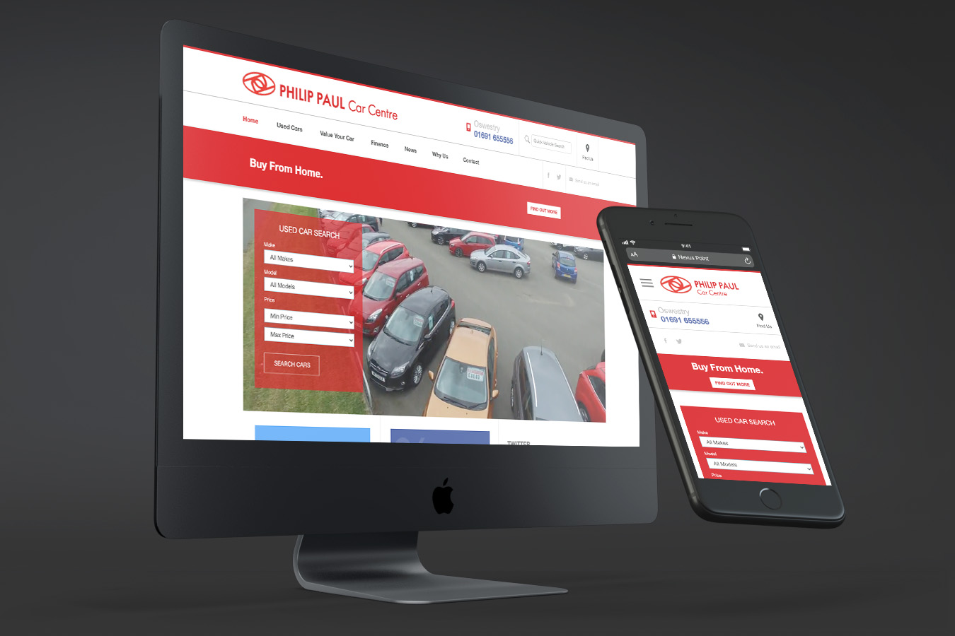 The Philip Paul Car Centre website built by Nexus Point