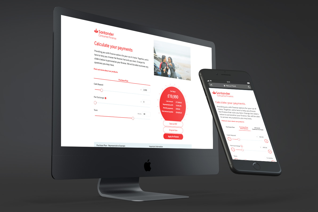 The Santander Consumer Finance website built by Nexus Point