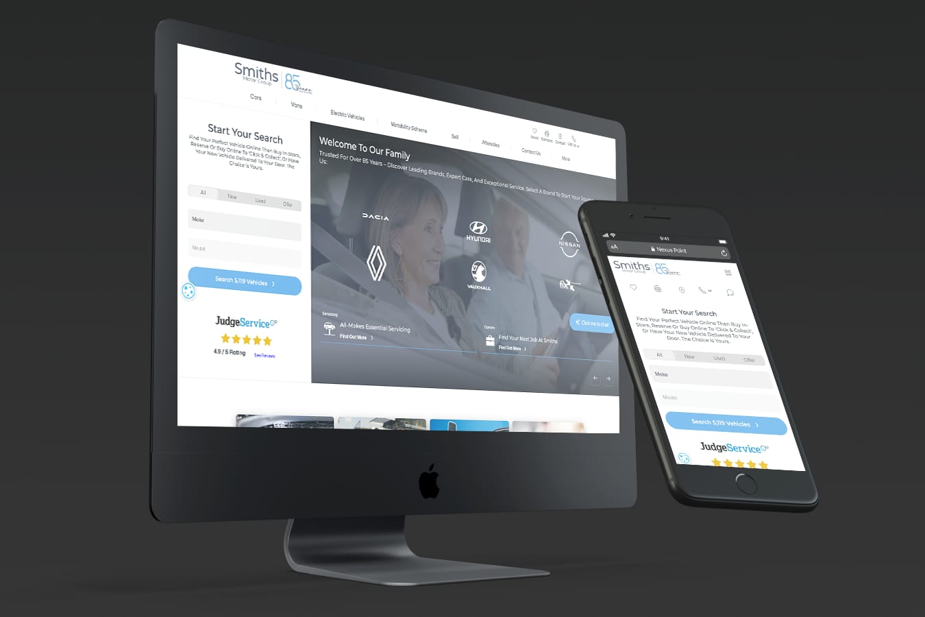 The Smiths Motor Group website built by Nexus Point